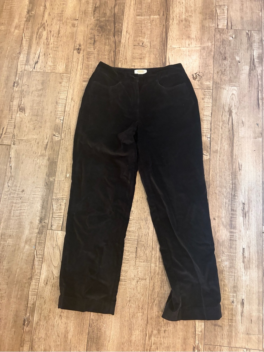 Women's Black Velour Pull-On Pants